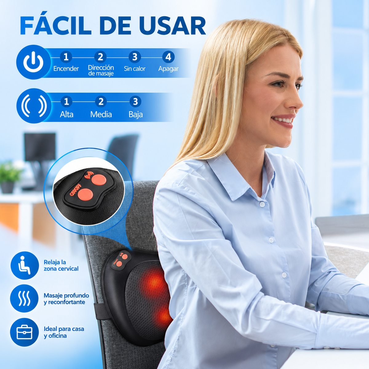 CerviRelax™ — Masajeador Shiatsu Cervical Eléctrico