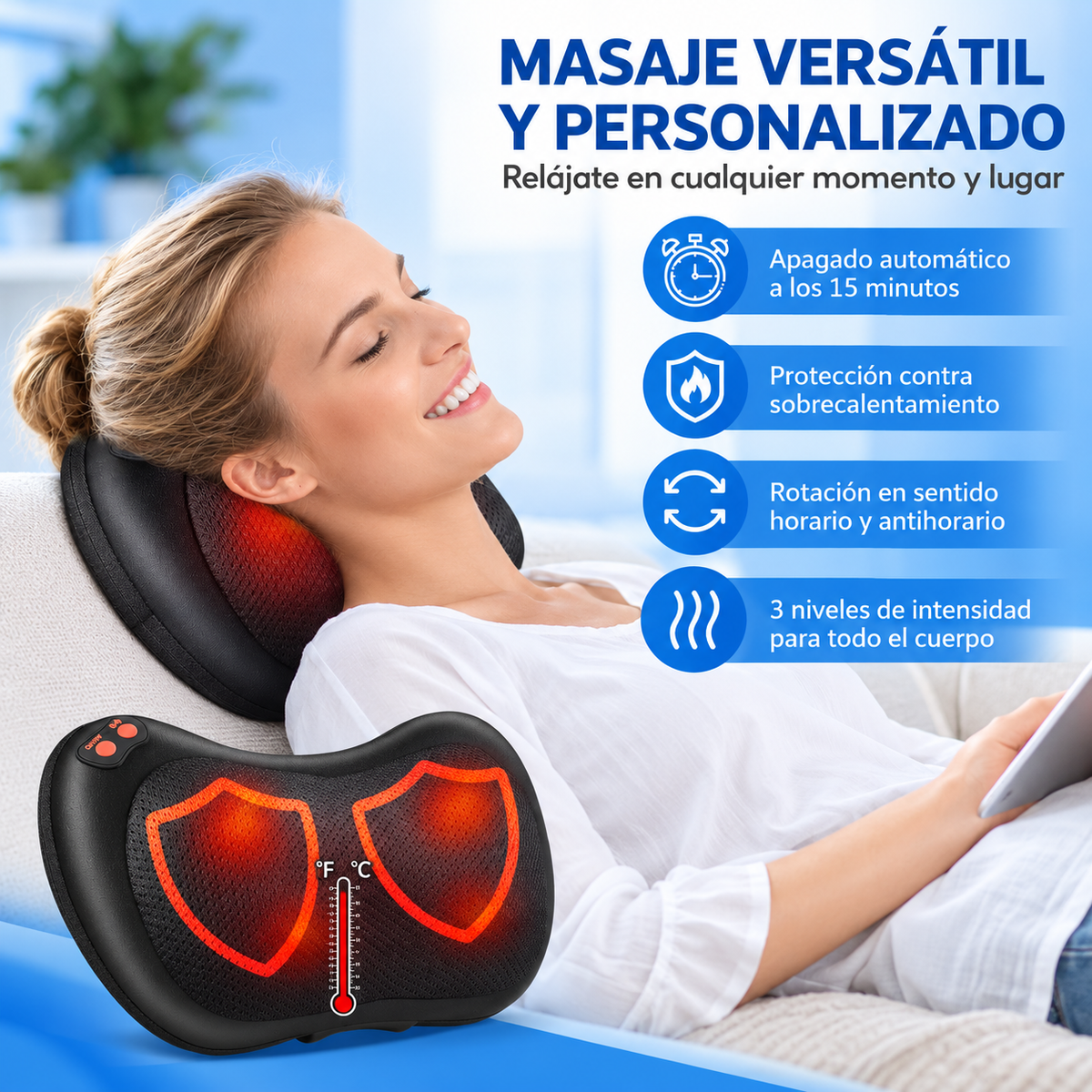 CerviRelax™ — Masajeador Shiatsu Cervical Eléctrico